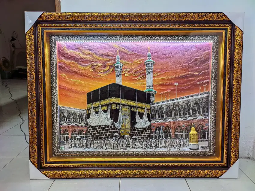 Ka'bah Towaf 3D + lampu LED, suara ngaji 30 juz kaligrafi