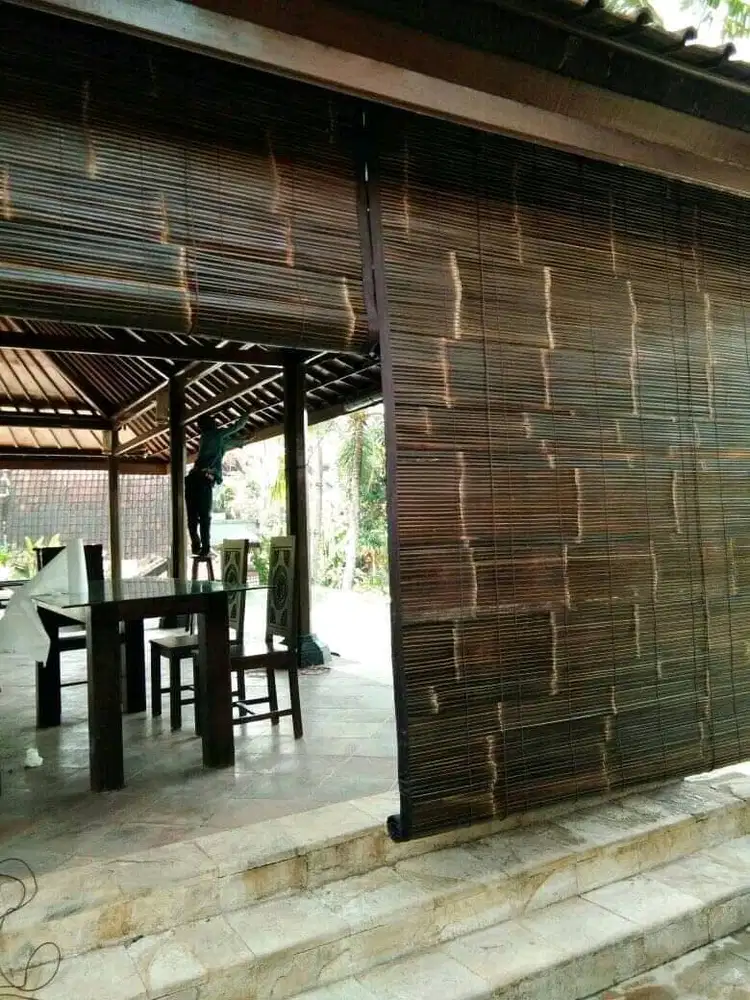 Open order krey bambu hitam lapis kain hrg permeter persegi