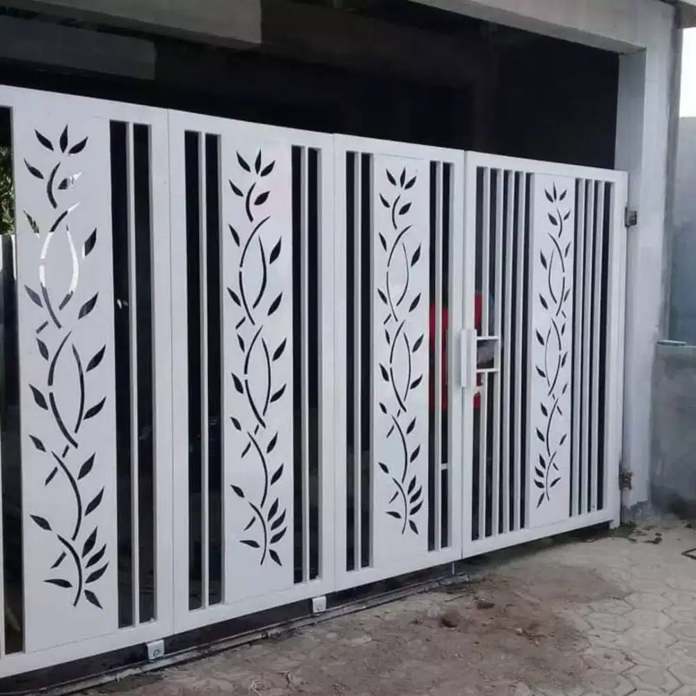 Pemasangan pagar minimalis besi plat laser cuting #455