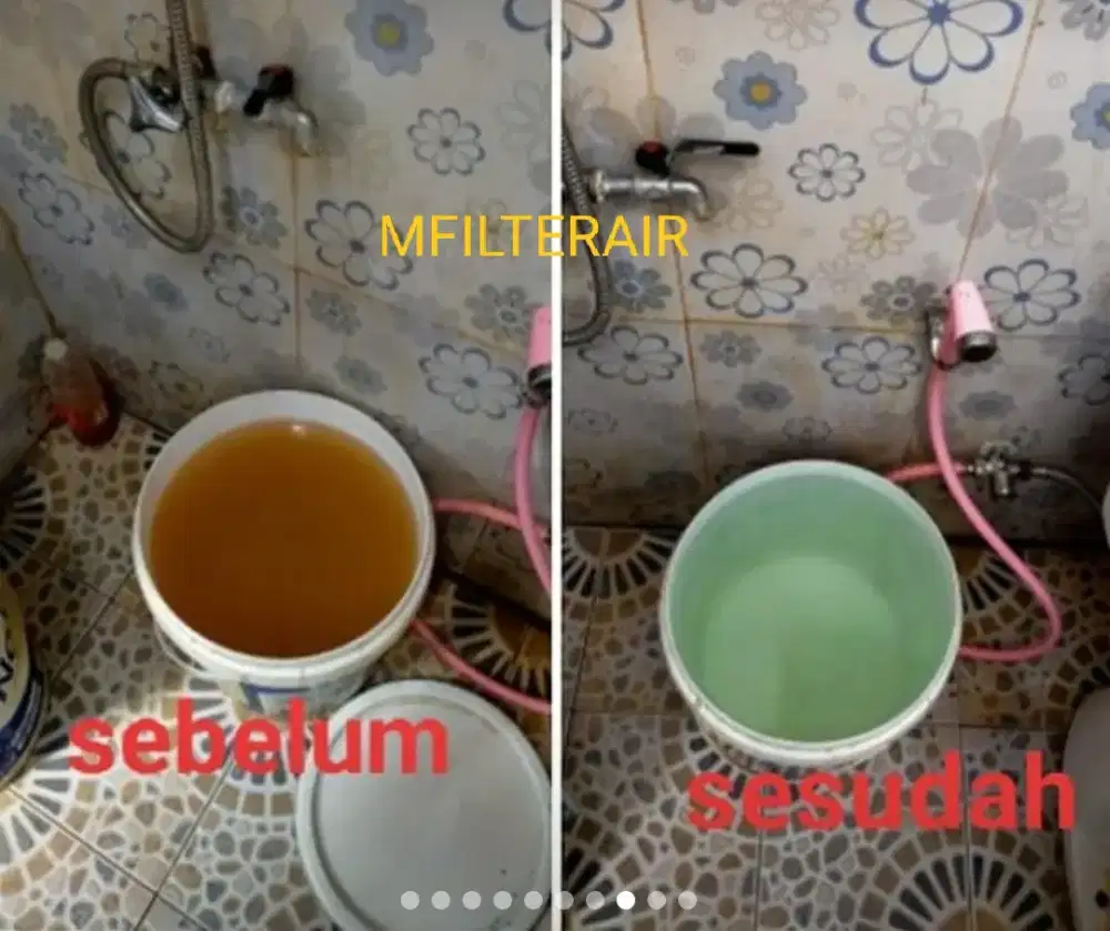Filter penjernih air sumur yg keruh kuning bau besi sedang