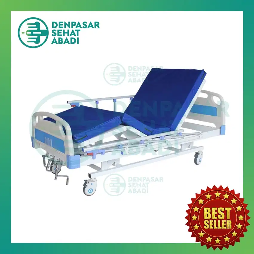 BED RANJANG PASIEN 3 CRANK MANUAL Tempat Tidur Kasur Pasien RS DPS