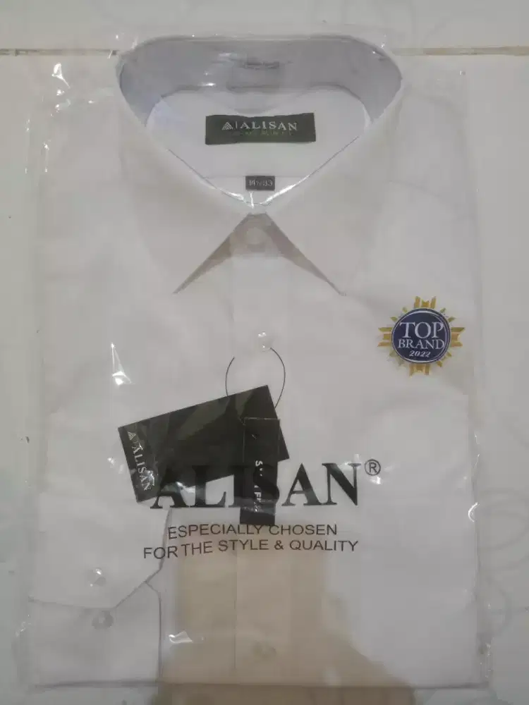 Kemeja Formal Pria Lengan Panjang Merk Alisan Slimfit Polos