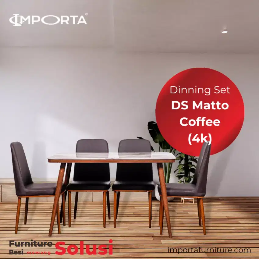 MEJA MARMER + KURSI MAKAN DS MATTO COFFEE