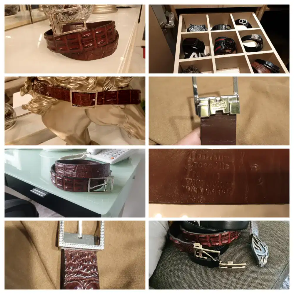 DUPONT CROCO MEN BELT AUTHENTIC 1000% LIKE NEW NEGO SAJA GAN.