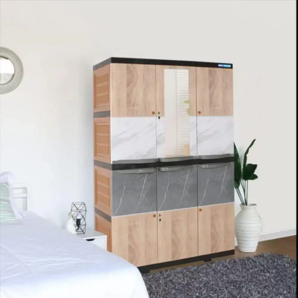 Lemari Baju Plastik 3 Pintu / Lemari Pakaian Plastik 3 Pintu 162