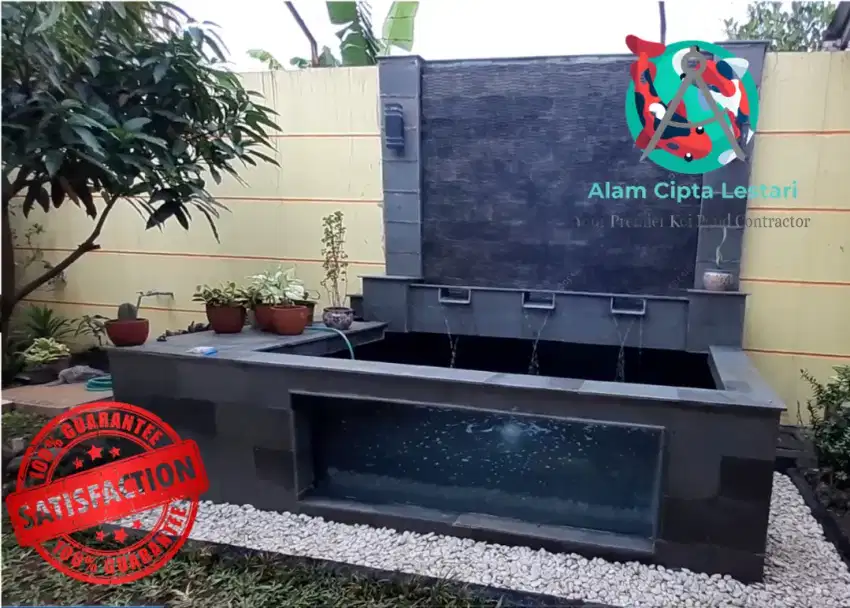 Jasa service dan renovasi kolam koi keruh, bocor, berlumut di bandung