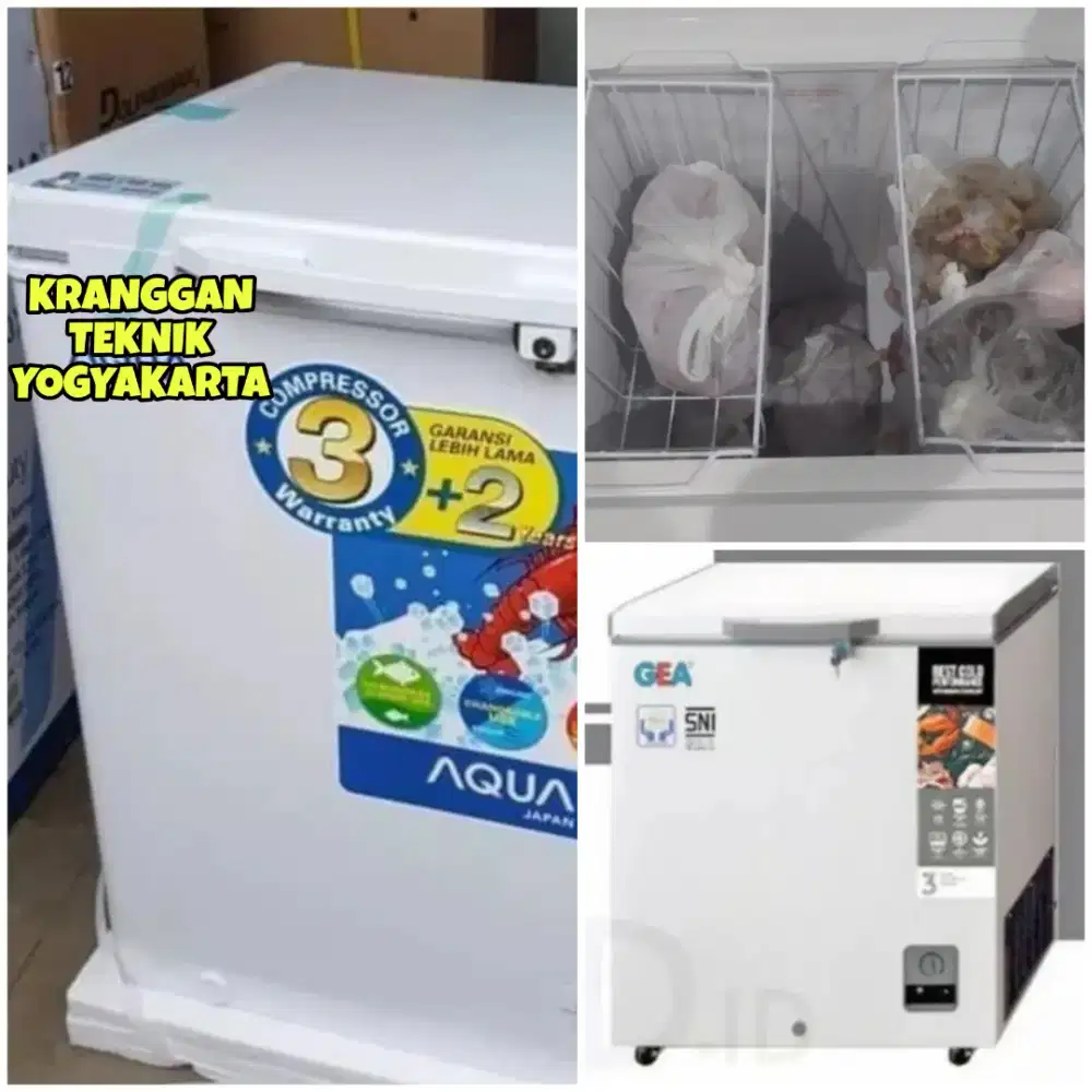 (KRANGGAN TEKNIK)aneka freezer 100 liter frezer box Gea Aqua