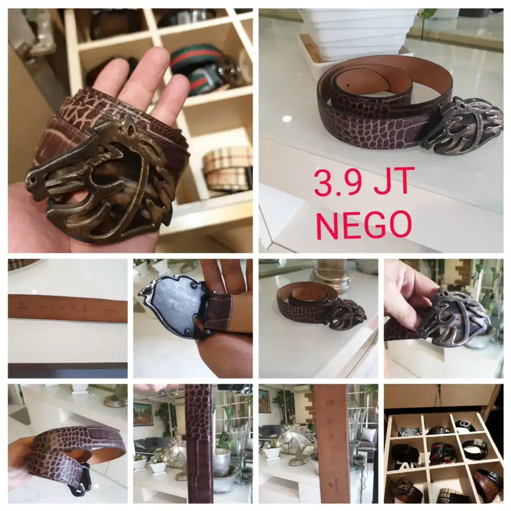 AIGNER MEN BELT AUTHENTIC 1000% LIKE NEW NEGO SAJA GAN.