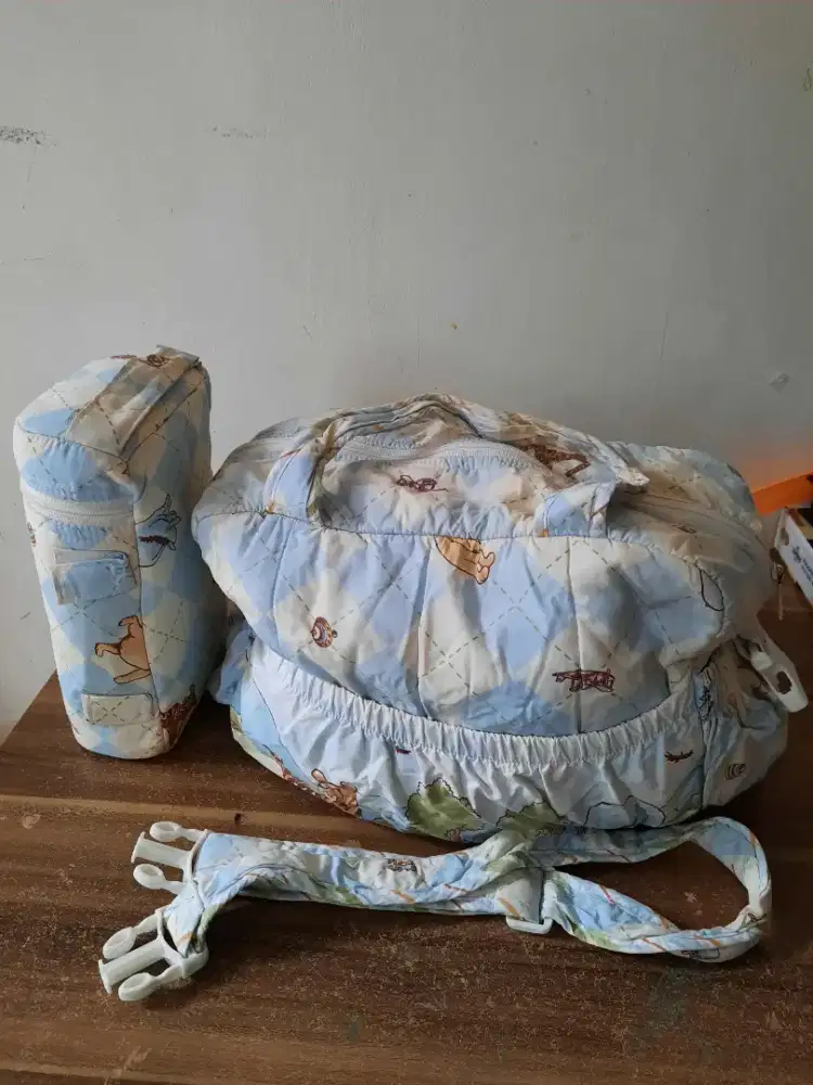 Diaper bag tas bayi kain ringan plus tmpt botol