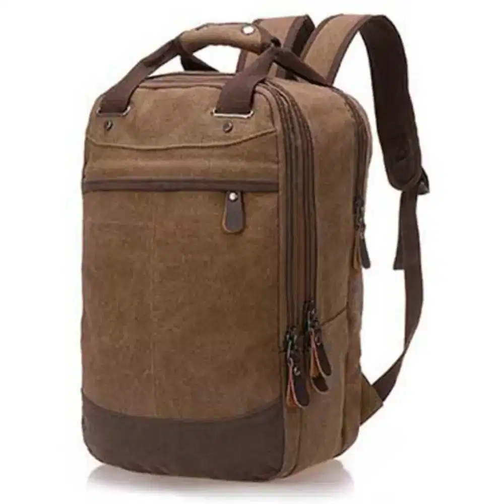 Tas ransel pria bahan canvas