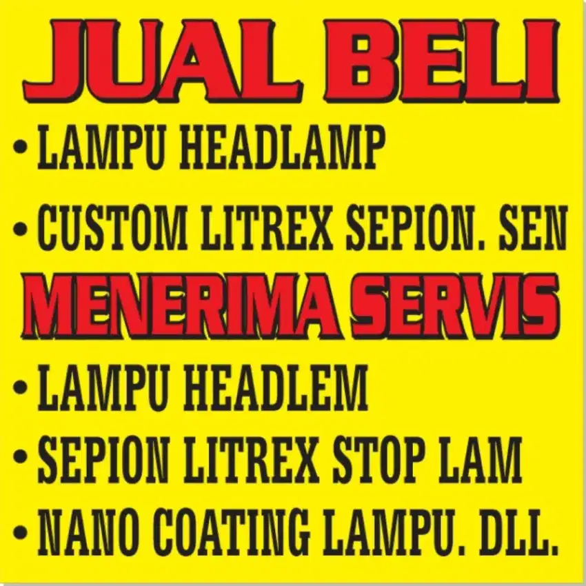 Jual lampu lampu headlem setop lm sepion