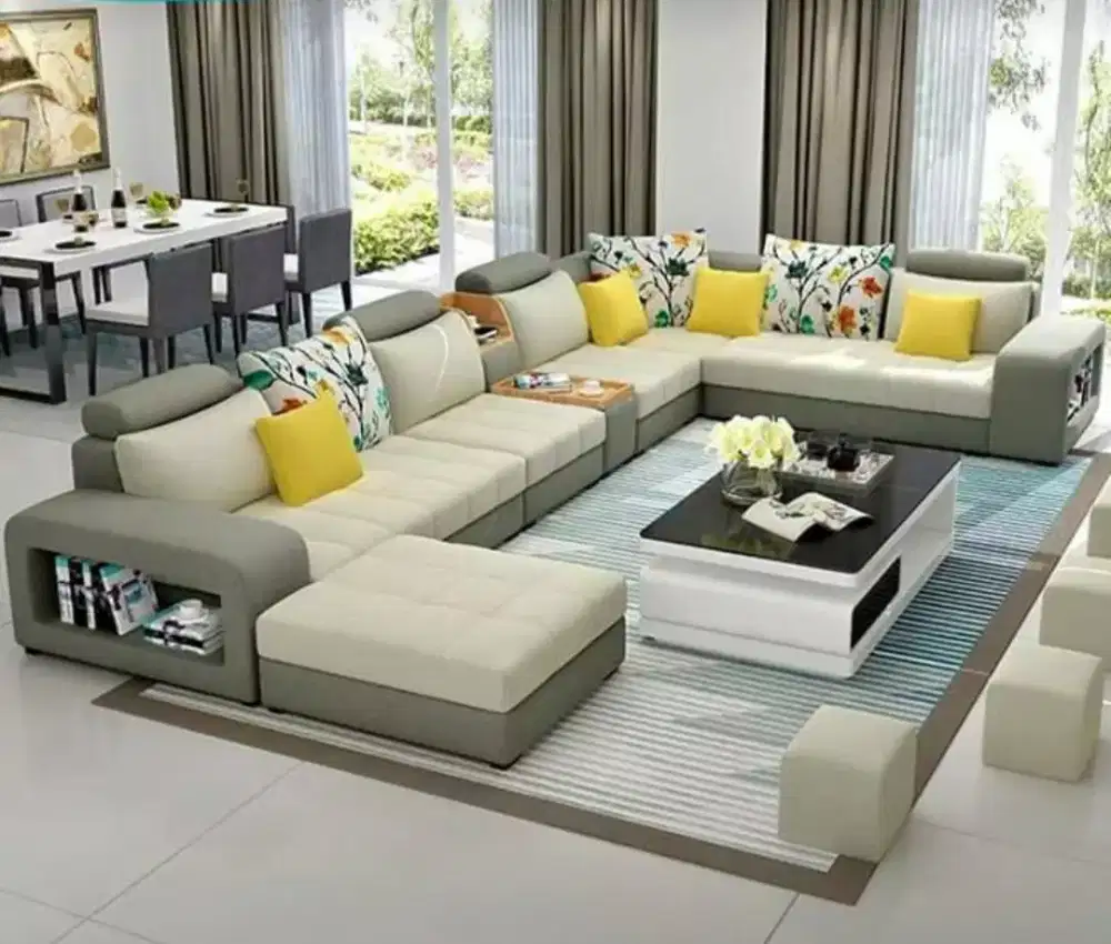 sofa Terbaru letter U jumbo minimalis ruang tamu