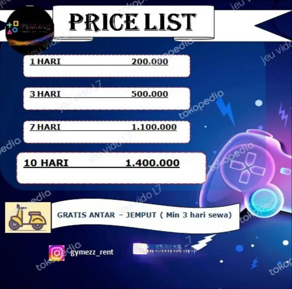 Rental PS 5 dan Nintendo switch 2 area TANGSEL