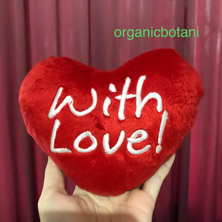 Bantal LOVE mini, Jahitan Tulisan WITH LOVE. Imported Australia.