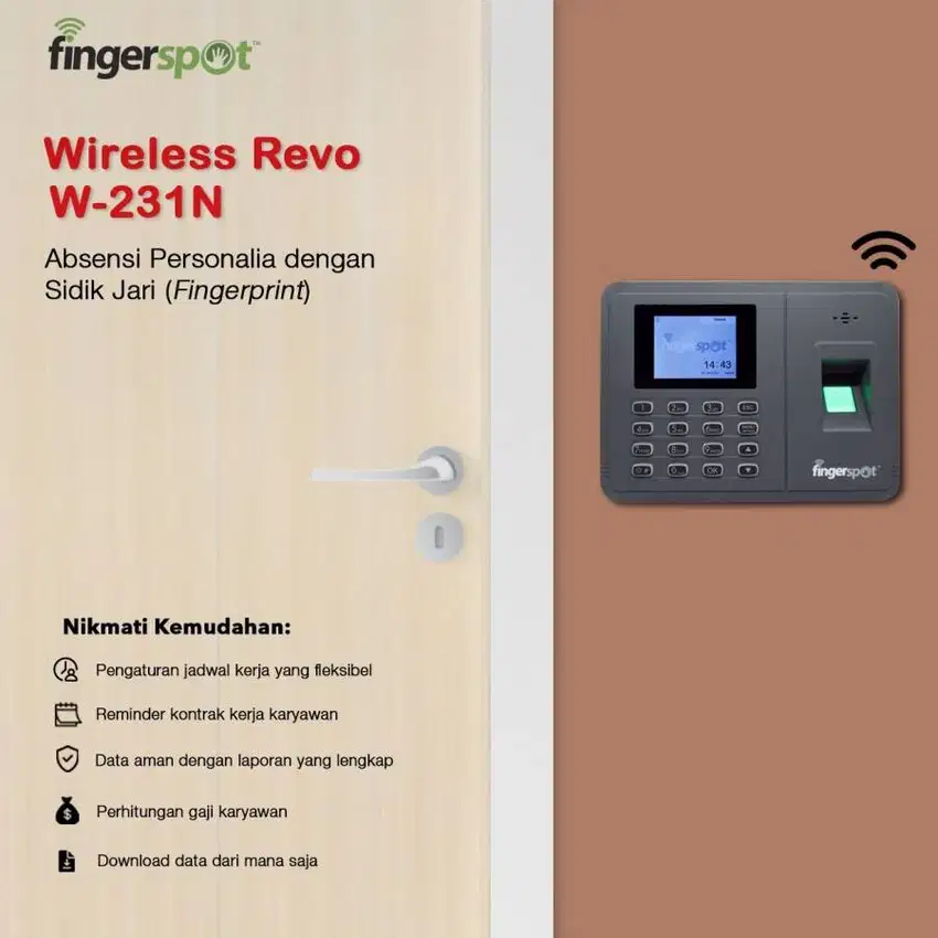 Mesin Absensi Revo W-231N Fingerspot wifi