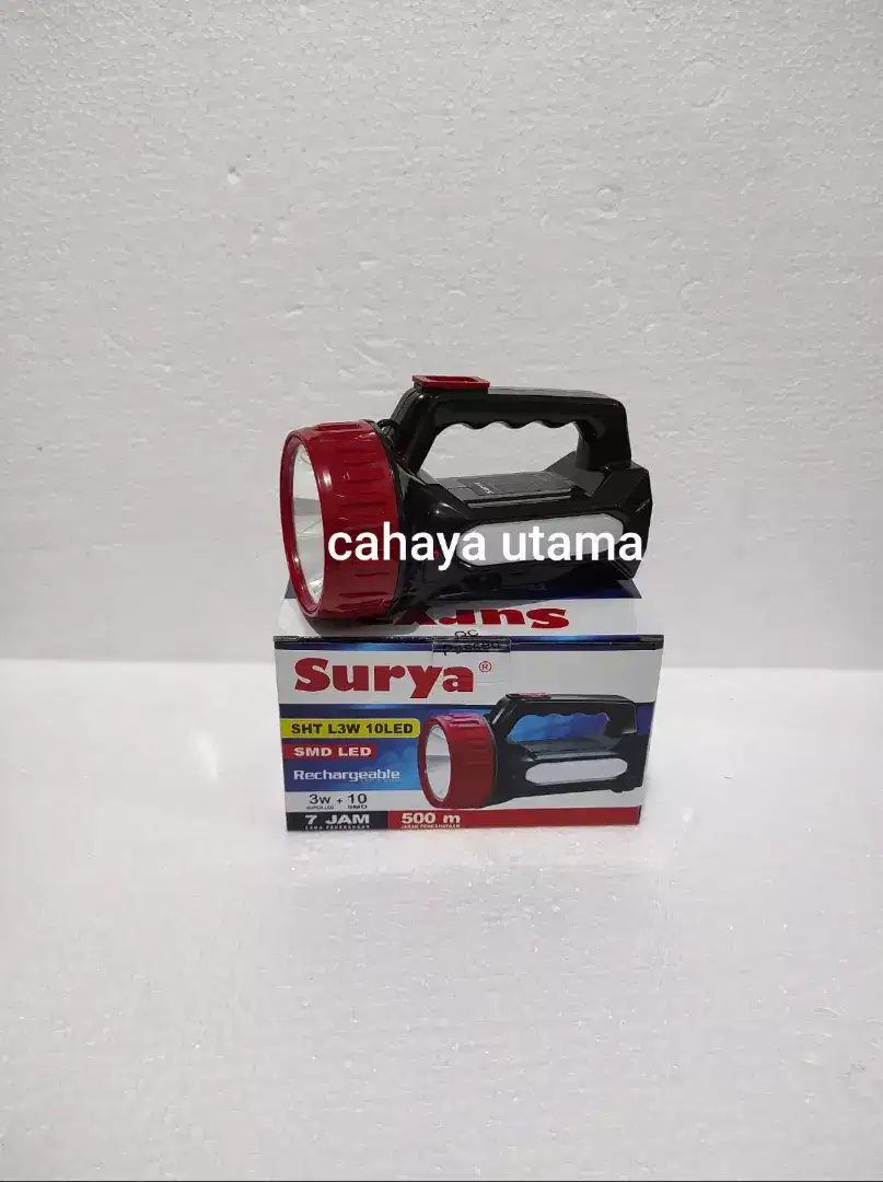 SENTER CAS TANGAN SURYA 3W+10LED EMERGENCY (BARU)