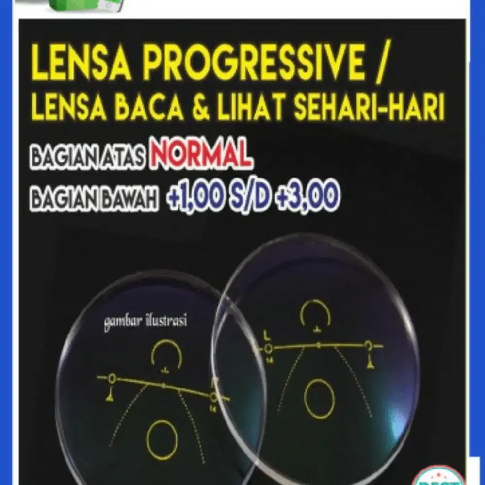 Menjual lensa progresive cr - 39 w/hmc