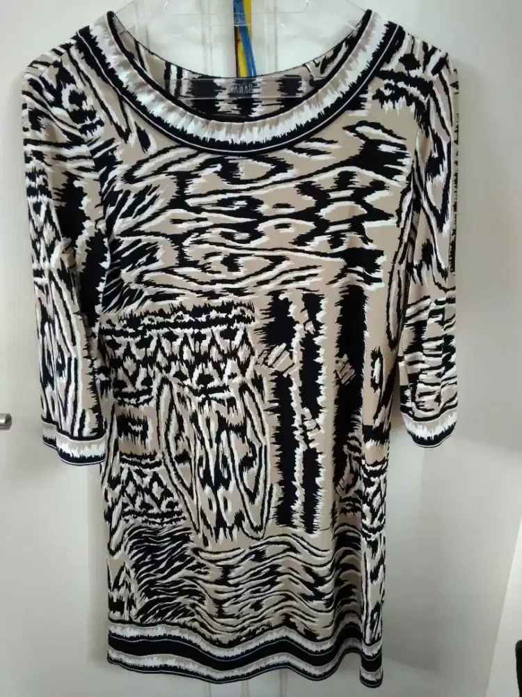 dress atau baju abu abu dan loreng (2)