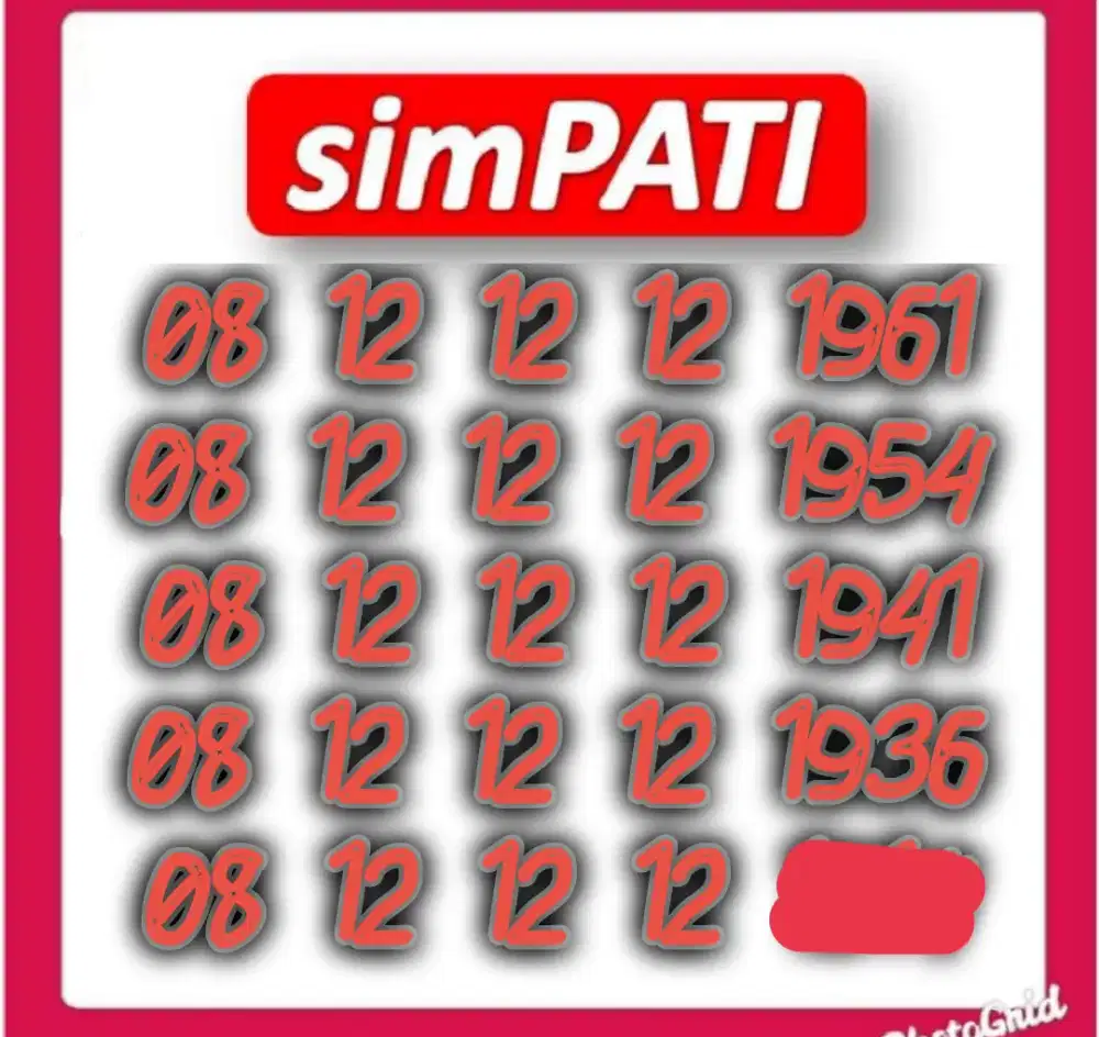 nomor cantik simpati 08121212   seri tahun bkn angka besar