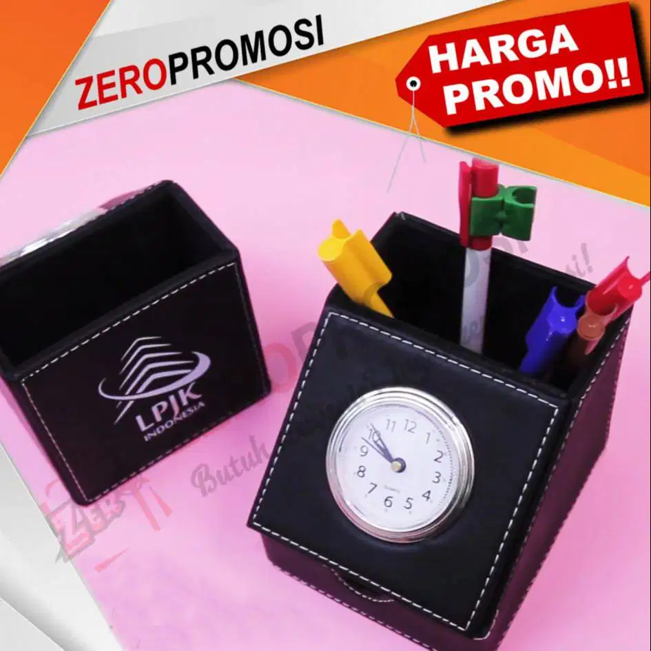 Souvenir Jam Meja Kulit JHM 510 Promosi Custom