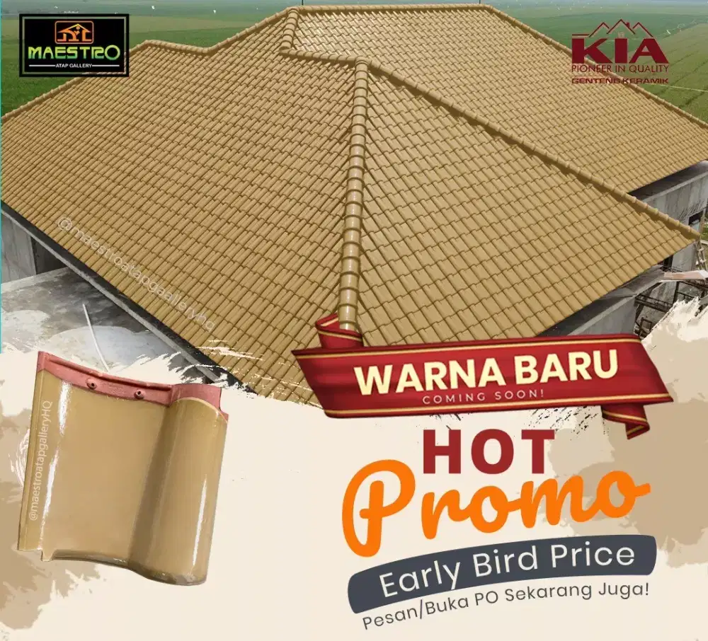 Genteng merek KIA coklat new colour