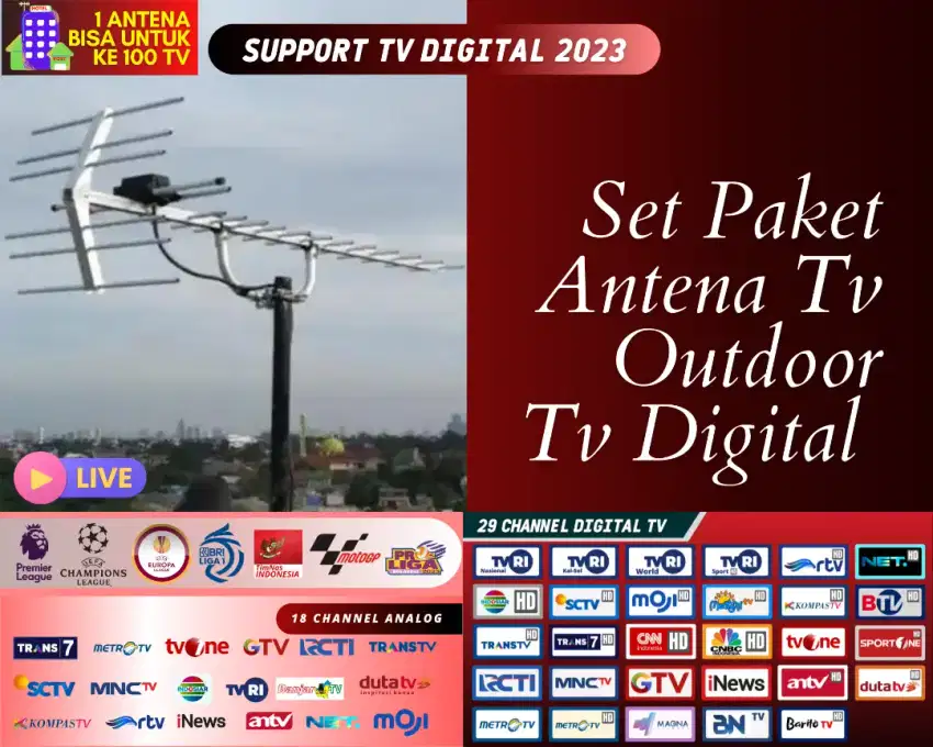 Pasang antena tv HD OUTDOOR