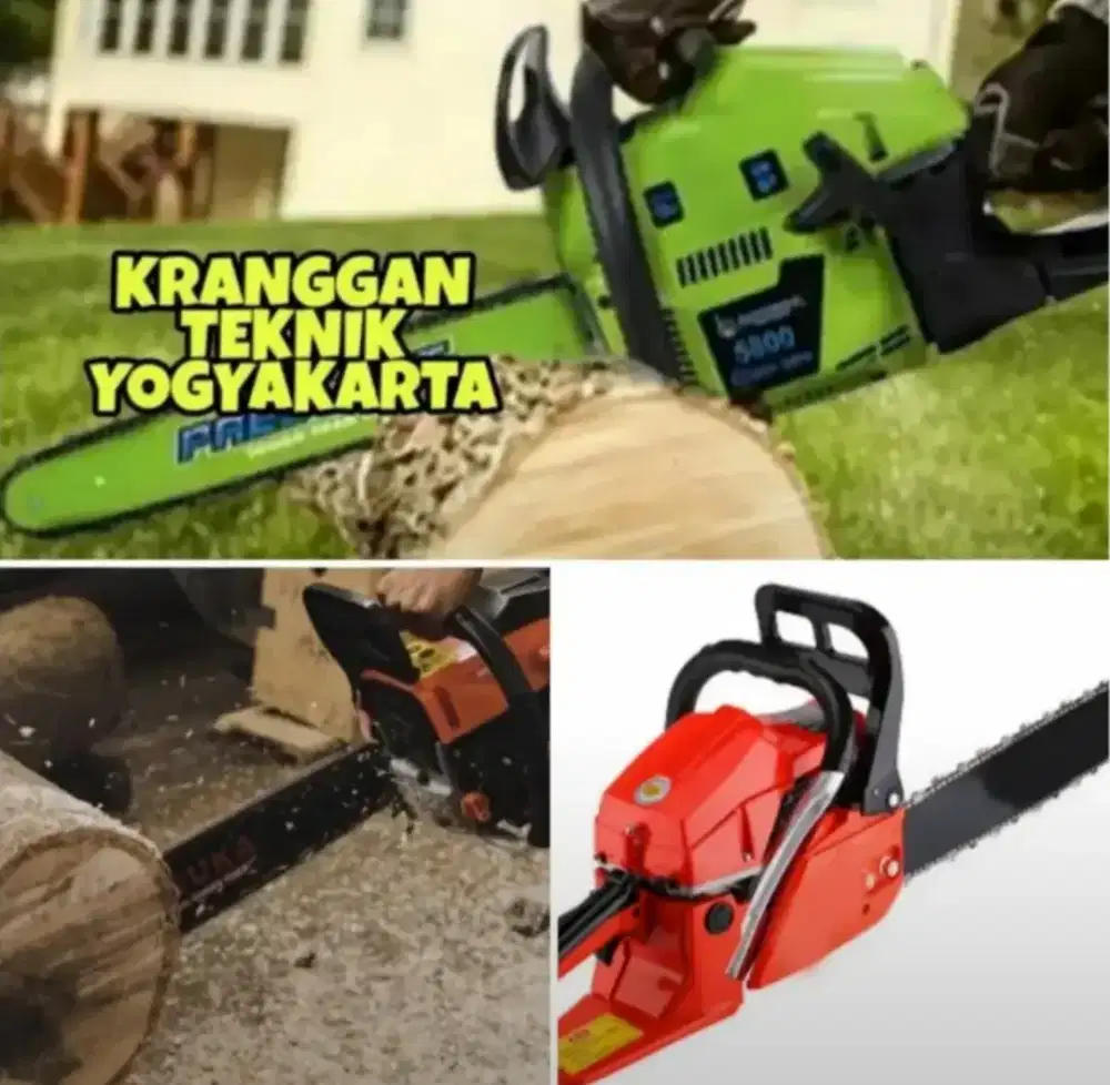 (KRANGGAN TEKNIK)chainsaw 2 tak mesin gergaji kayu chain saw