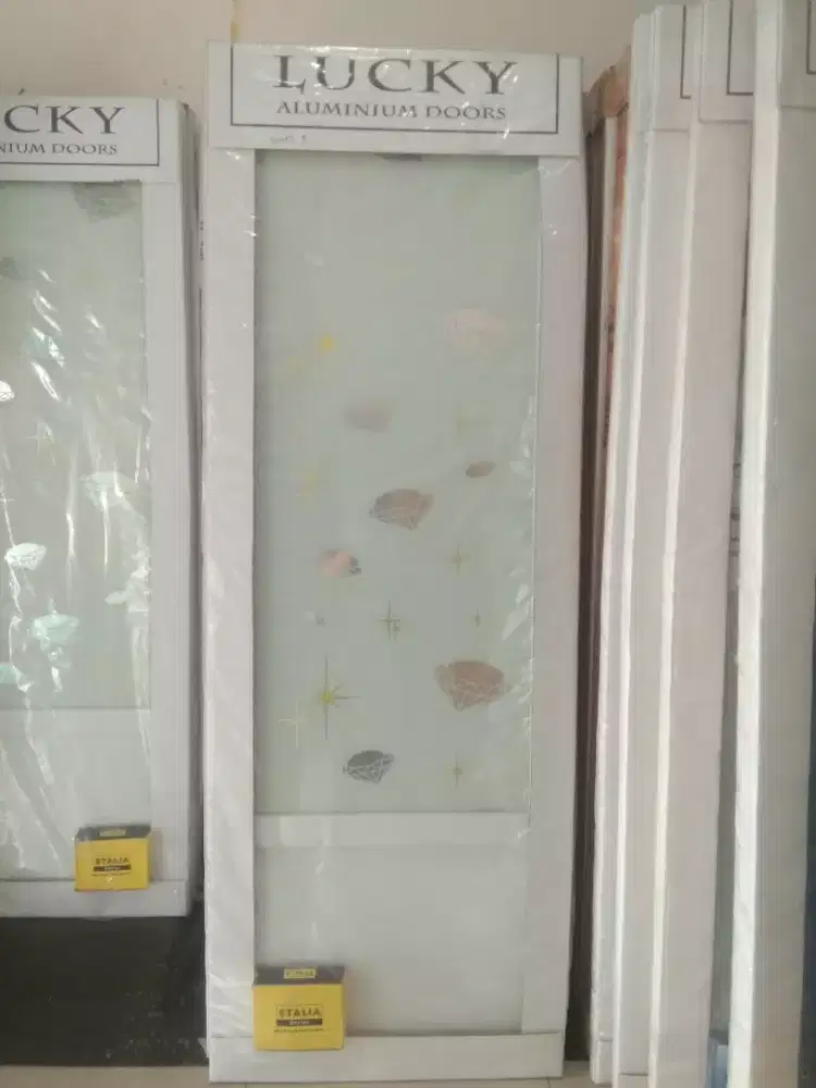 Pintu Aluminium Cermin Tebal Mewah Toilet Kamar Mandi WC Murah Ready