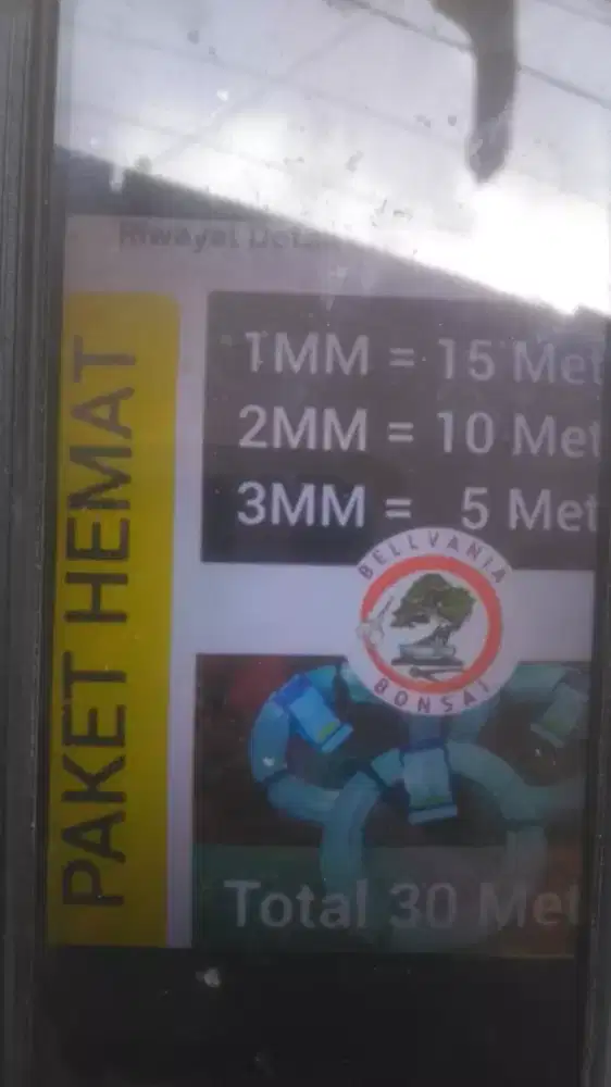 Paket hemat hobi tanaman kawat bonsai 1mm 15m 2mm 10m 3mm 5m total 30m