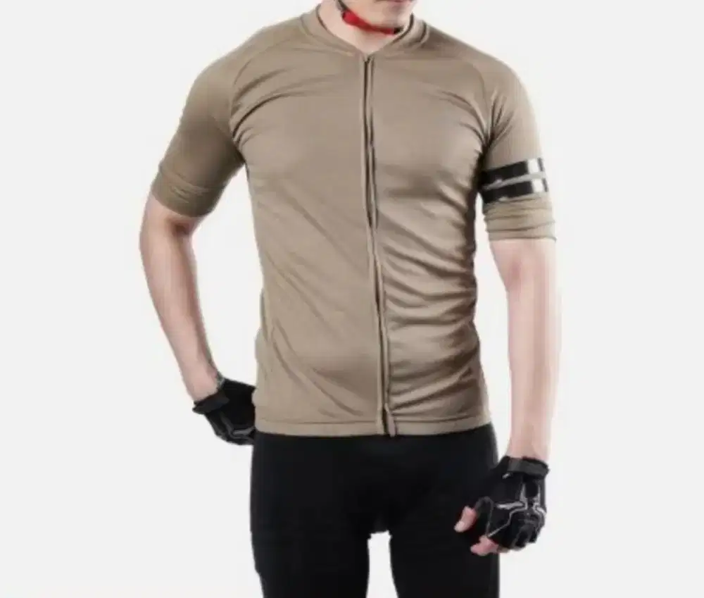 Jersey sepeda merk Alph warna olive LD 52cm