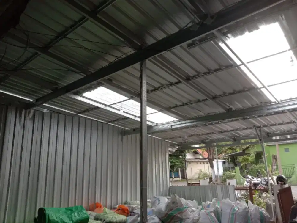 Kanopi rangka galvalume atap spandek murah