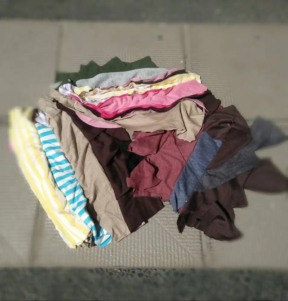 Kain Majun/Lap Katun Campur Jahit Sambung Warna