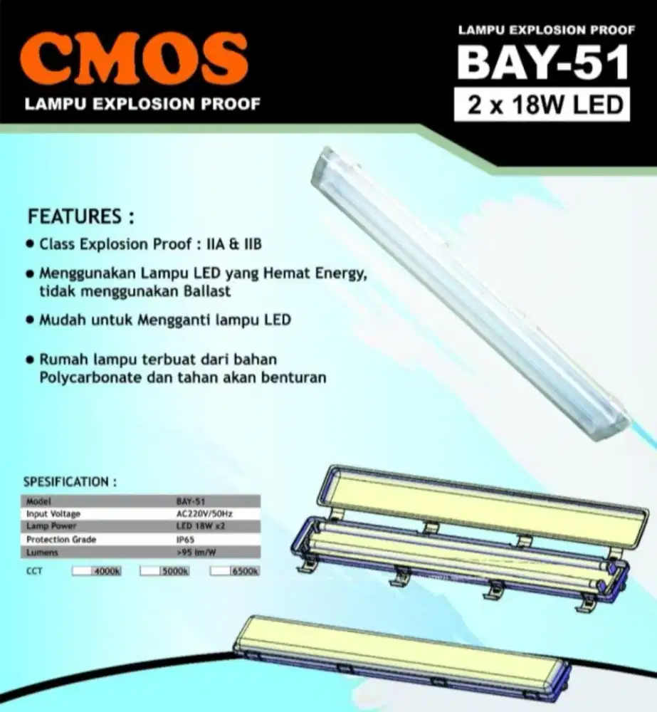 Lampu Explosion proof / Lampu Led Anti Ledak 2 x 18W