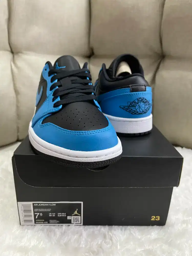 AIR JORDAN 1 LOW BLACK LASER BLUE ORIGINAL AUTHENTIC