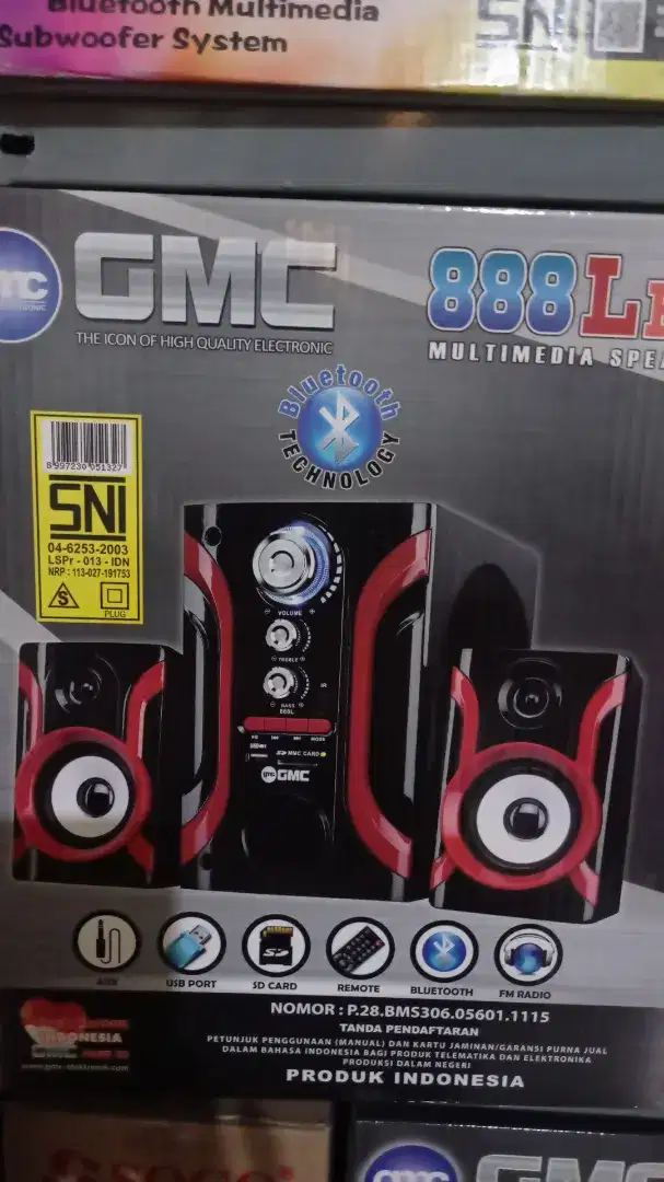 Speaker 2.1 SUBWOOFER bluetooth GMC 888 LBT