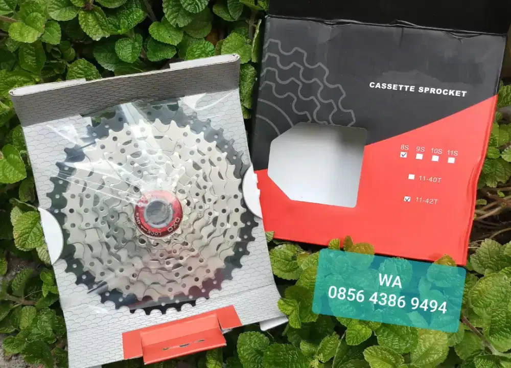 POMPA~Gir Sprocket 8 Speed 11-42T &/ Stang Sepeda RINGAN + ANTI PEGAL