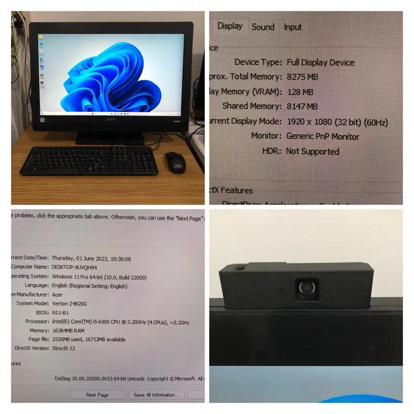 acer veriton aio pc 24 inch core i5 ram 16gb ddr4