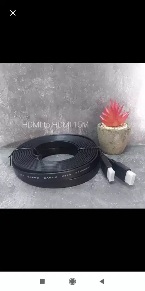 Kabel HDMI to HDMI Flat 10 Meter Gold Laptop Notebook Full HD V1.4