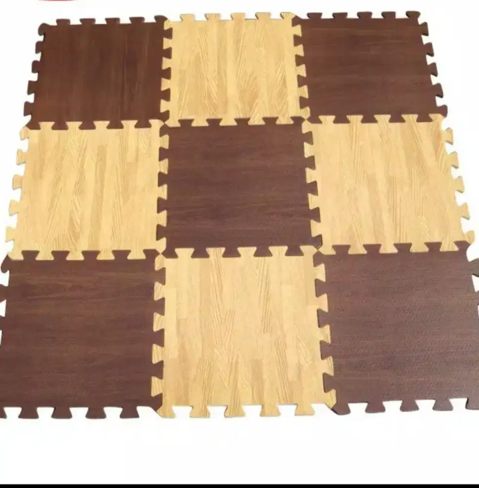 Karpet Wooden Matt Puzzle Motif Kayu Harga Terjangkau