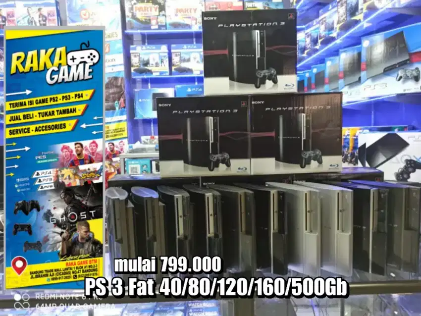 SONY PS 3 Fat 40+80+120+160+500gb Bergaransi Siap Antar COD