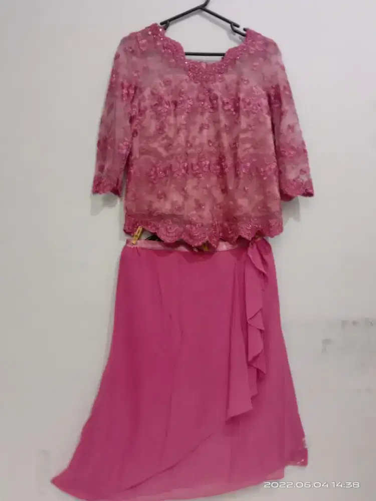 Gaun Dress Pesta Mama Ibu Pink