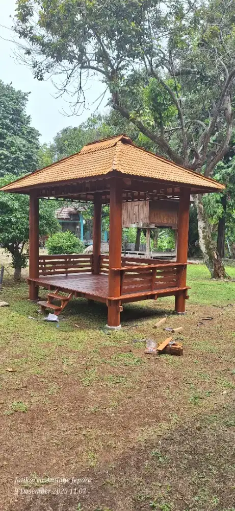 Gazebo minimalis kayu kelapa 2x3 meter
