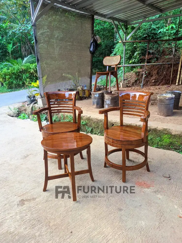 Kursi teras puter jati free ongkir