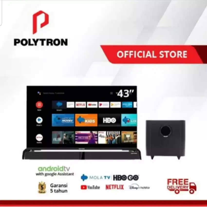 PROMO GOOGLE TV POLYTRON 43 INCI POLYTRON SOUNDBAR GARANSI 5 TAHUN