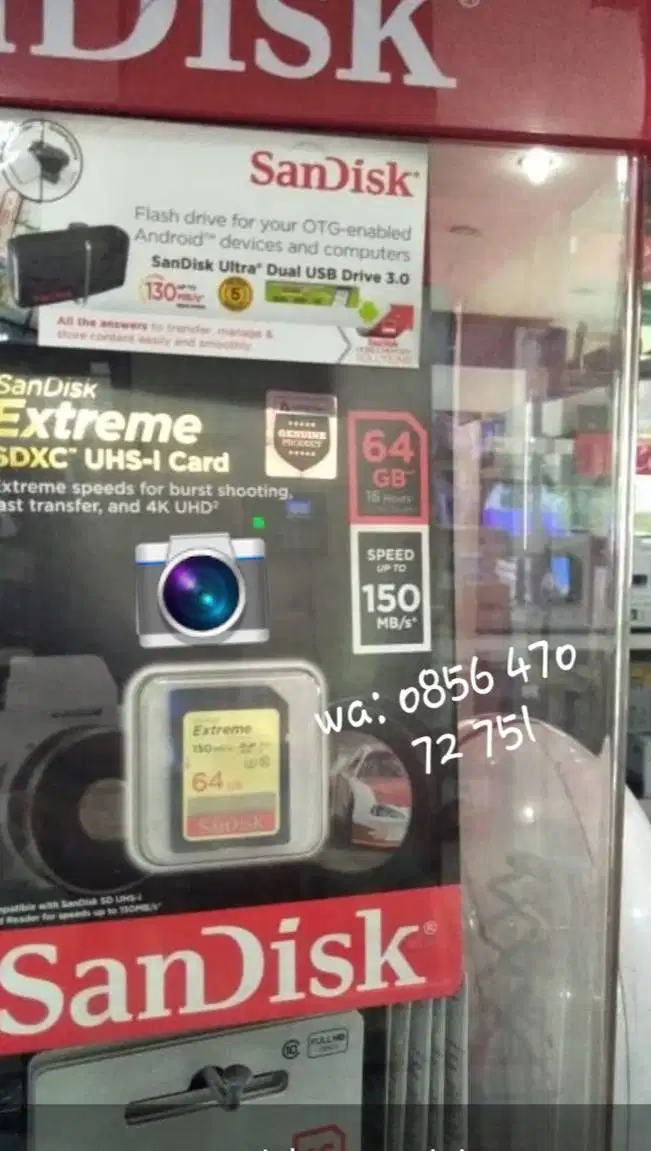 Memory Sandisk Extreme SD Card SDXC 64Gb Max 150s