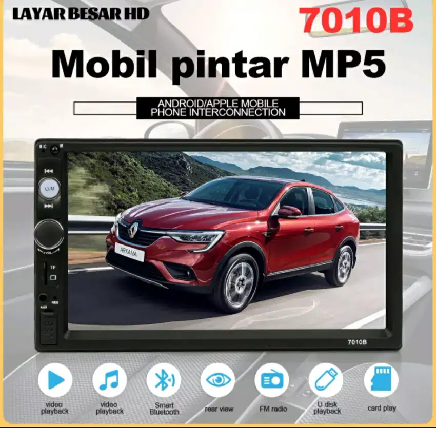 Head Unit Double Din Mp5 Tape Mobil Bluetooth Mirrorlink Terpasang