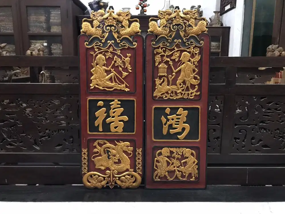 Sepasang blawong chinese Jati Tua 100%