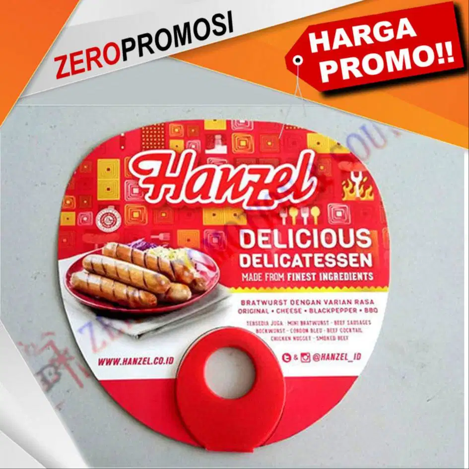 Kipas Tangan Gagang Bulat Custom Logo Untuk Souvenir