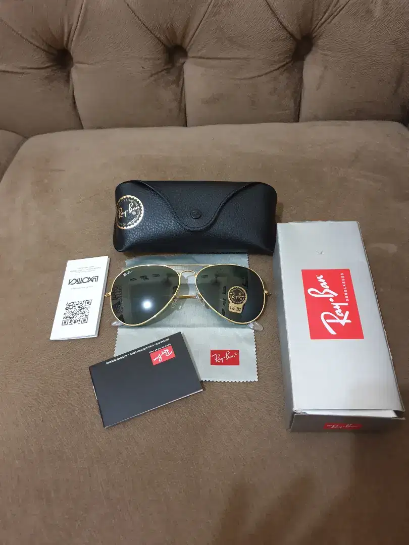 New .authentic kacamata .sunglasses ray-ban aviator kuning