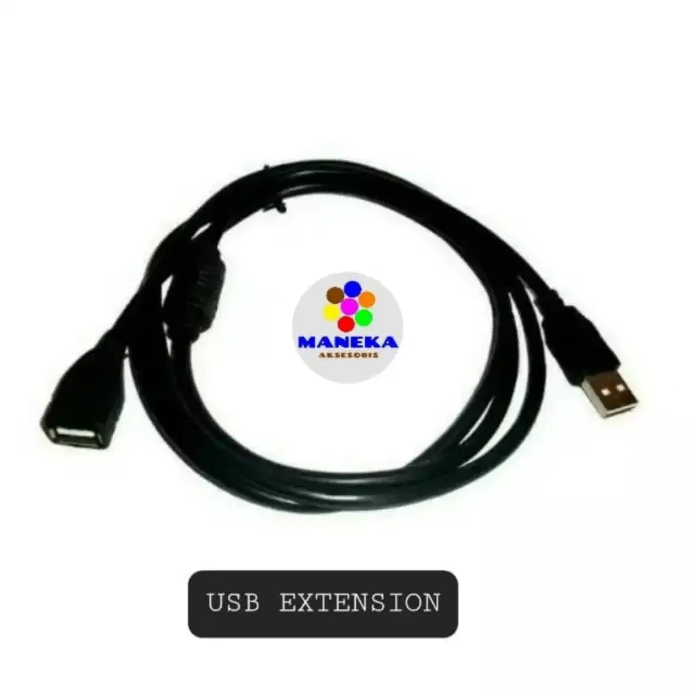 Kabel USB Extension 1,5M perpanjangan Hitam Male To Female 1,5 meter
